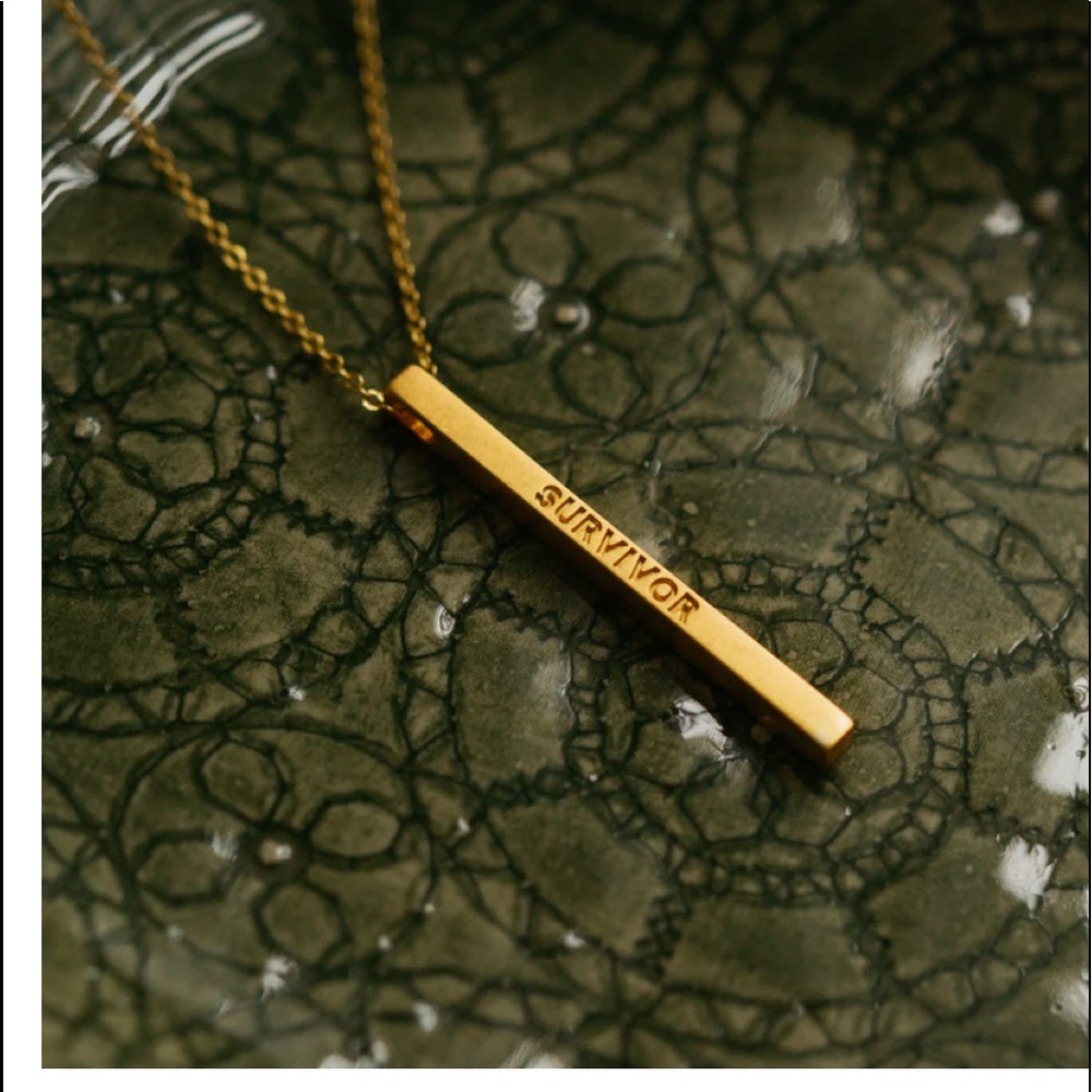 Mantraband 'Survivor' Gold Necklace